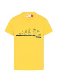 LEGO Wear - Lego Wear t-shirt dziecięcy kolor żółty z nadrukiem. Okazja: na co dzień. Kolor: żółty. Wzór: nadruk. Styl: casual