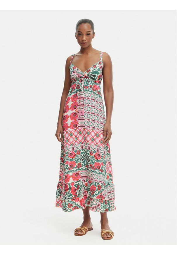 Iconique Sukienka letnia Lidia IC26-095 Kolorowy Regular Fit. Materiał: syntetyk. Wzór: kolorowy. Sezon: lato