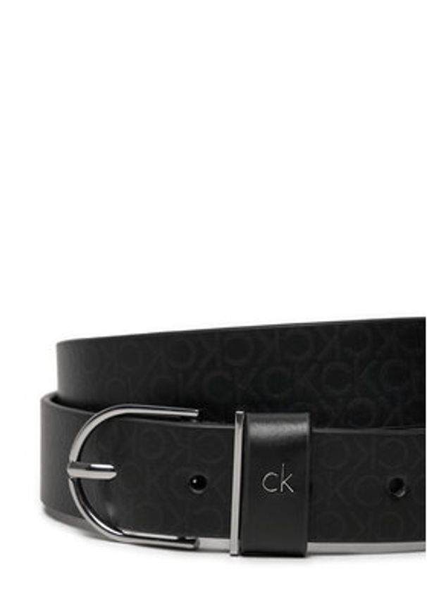 Calvin Klein Pasek Damski Ck Metal Loop Rnd Bckle 3.0_Mono K60K612860 Czarny. Kolor: czarny. Materiał: skóra