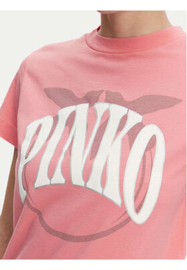 Pinko - PINKO T-Shirt 101752 A2CT N55 Różowy Regular Fit. Kolor: różowy. Materiał: bawełna