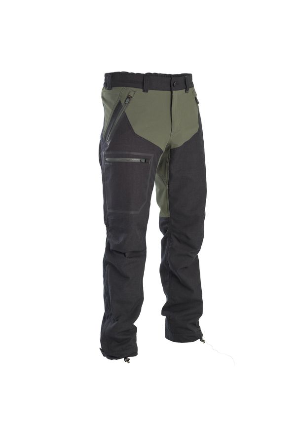 SOLOGNAC - Spodnie outdoor Solognac 900 wytrzymałe i oddychające. Kolor: brązowy, zielony, wielokolorowy. Materiał: elastan, tkanina. Sport: outdoor