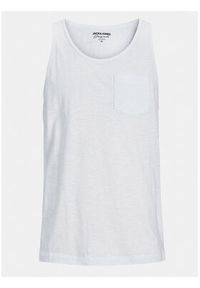 Jack & Jones - Jack&Jones Tank top Tampa Slub 12252180 Biały Standard Fit. Kolor: biały. Materiał: bawełna #5