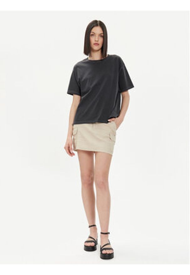 only - ONLY Spódnica mini Malfy-Caro 15310982 Beżowy Regular Fit. Kolor: beżowy. Materiał: len, wiskoza