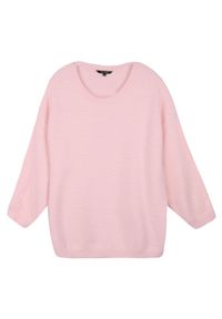 TOP SECRET - Luźny sweter damski. Okazja: na co dzień. Kolor: różowy. Materiał: dzianina. Długość: długie. Styl: casual #5