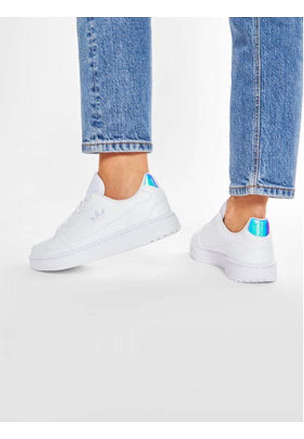 Adidas - adidas Sneakersy Ny 90 J FY9841 Biały. Kolor: biały. Materiał: skóra