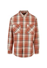 Oversized check shirt Urban Classics Leaves. Kolor: czerwony, wielokolorowy, pomarańczowy. Długość: długie #1