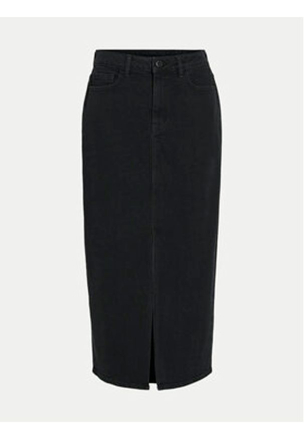 Vila Spódnica jeansowa Jaf 14099736 Czarny Regular Fit. Kolor: czarny. Materiał: bawełna
