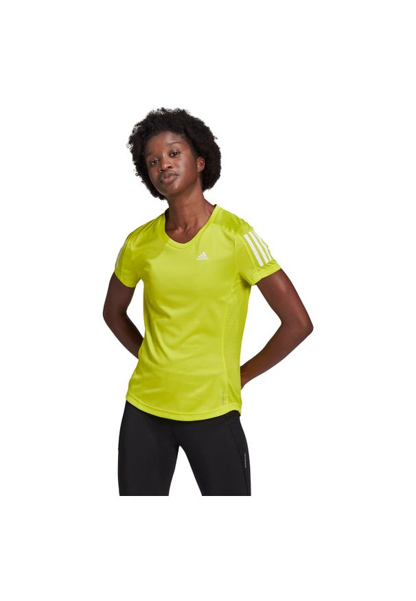 Adidas - Koszulka damska do biegania adidas Own The Tee GJ9983. Materiał: materiał, poliester, skóra. Długość rękawa: krótki rękaw. Długość: krótkie. Sport: fitness