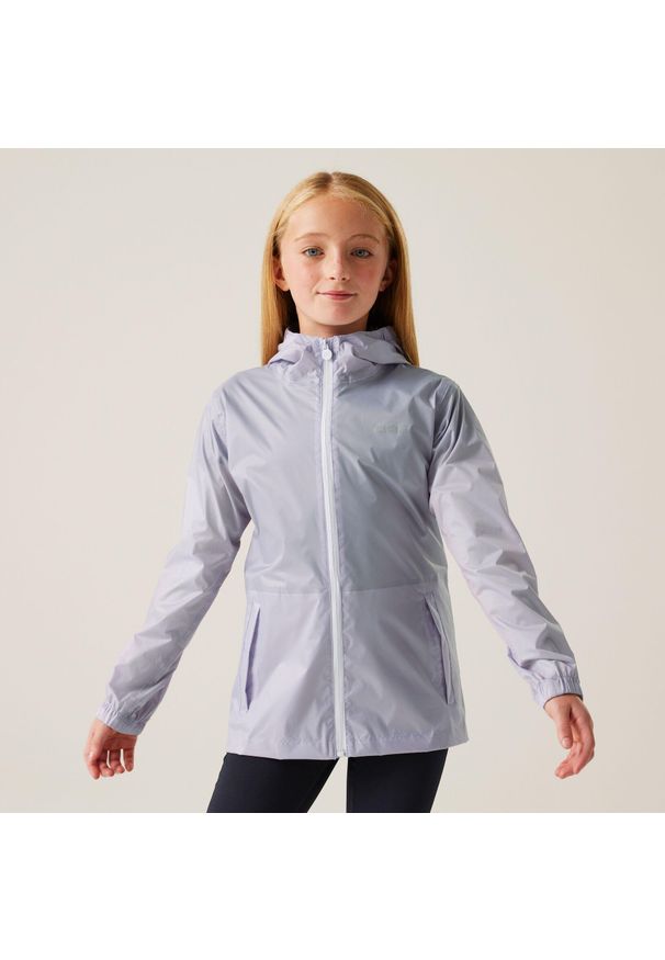 Regatta - Kurtka trekkingowa dziecięca Pack It Jacket III kieszonkowa. Kolor: różowy, wielokolorowy, fioletowy. Styl: sportowy. Sport: turystyka piesza