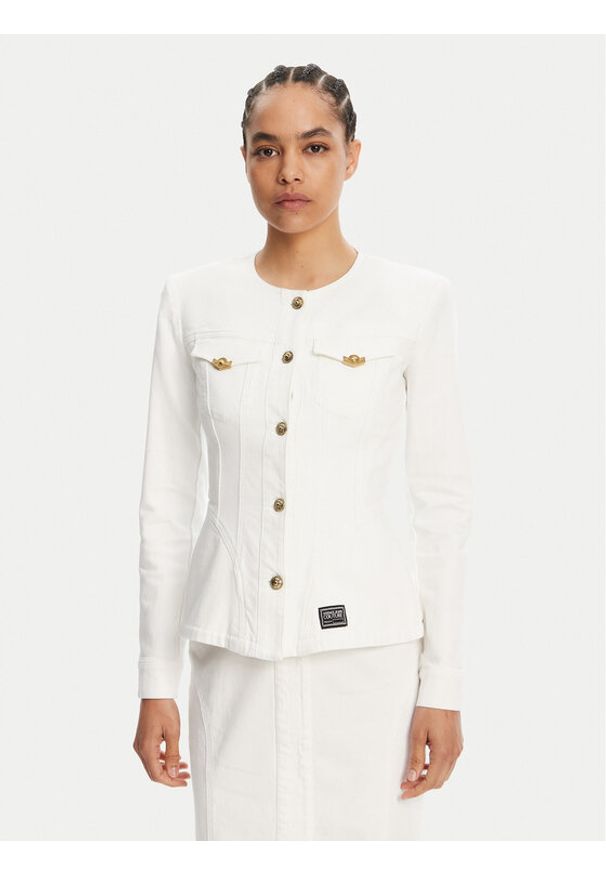 Versace Jeans Couture Sukienka koktajlowa 78HAO951 Biały Slim Fit. Kolor: biały. Materiał: bawełna. Styl: wizytowy