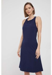 G-Star RAW - G-Star Raw sukienka D21297.B771 kolor granatowy mini rozkloszowana. Kolor: niebieski. Materiał: bawełna, dzianina. Długość rękawa: na ramiączkach. Wzór: gładki. Typ sukienki: rozkloszowane. Długość: mini #4