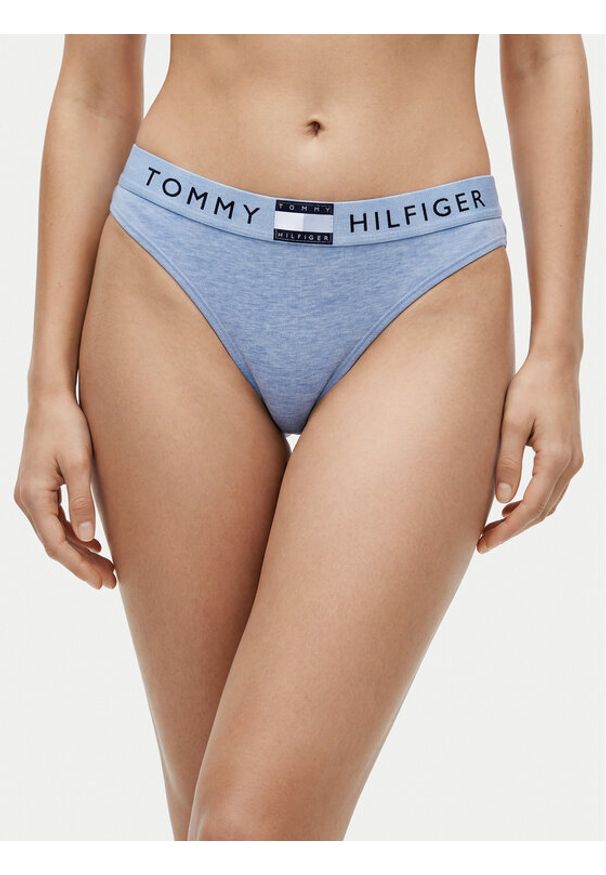 TOMMY HILFIGER - Tommy Hilfiger Stringi UW0UW06039 Niebieski jasny. Kolor: niebieski. Materiał: bawełna