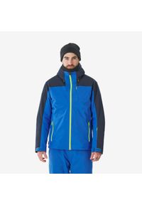 WEDZE - Kurtka narciarska i snowboardowa męska Quechua 500. Kolor: niebieski. Materiał: tkanina, skóra, materiał, syntetyk, włókno. Sezon: zima. Sport: narciarstwo, snowboard