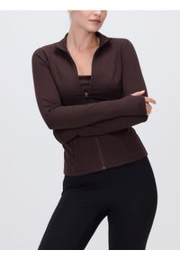 Reserved - Sportowa bluza z suwakiem - ciemnobrązowy. Kolor: brązowy. Materiał: dzianina. Styl: sportowy