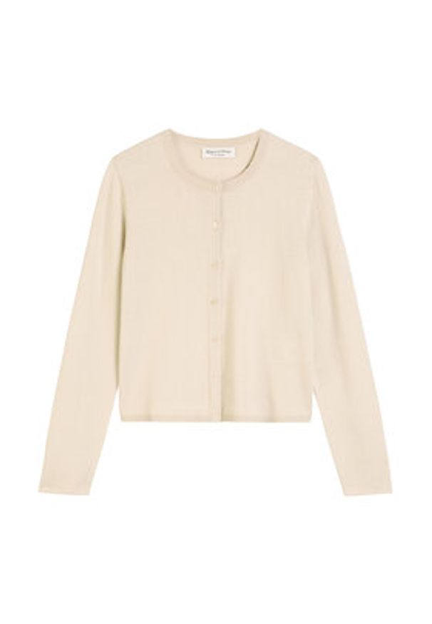 Marc O'Polo Kardigan 509 5118 61085 Beżowy Slim Fit. Typ kołnierza: polo. Kolor: beżowy. Materiał: wiskoza