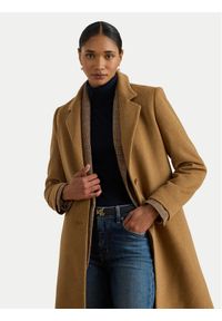Lauren Ralph Lauren - LAUREN RALPH LAUREN Płaszcz wełniany 297P04141002 Brązowy Regular Fit. Kolor: brązowy. Materiał: syntetyk #1
