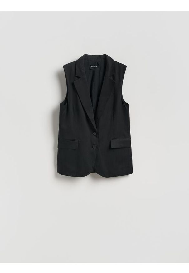Reserved - Kamizelka z lyocellu - czarny. Kolor: czarny