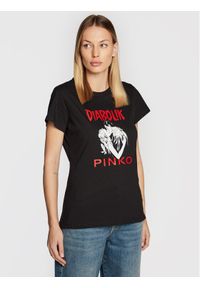 Pinko T-Shirt DIABOLIK Fabiana 1L1098 Y5SN Czarny Regular Fit. Kolor: czarny. Materiał: bawełna #1