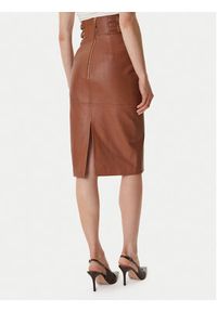 Elisabetta Franchi Spódnica skórzana GP-09Z-61E2-V890 Brązowy Regular Fit. Kolor: brązowy. Materiał: skóra #5