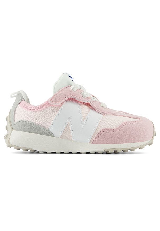 Buty niemowlęce New Balance NW327CK – różowe. Okazja: na co dzień. Zapięcie: rzepy. Kolor: różowy. Materiał: materiał, syntetyk. Szerokość cholewki: normalna. Wzór: kolorowy