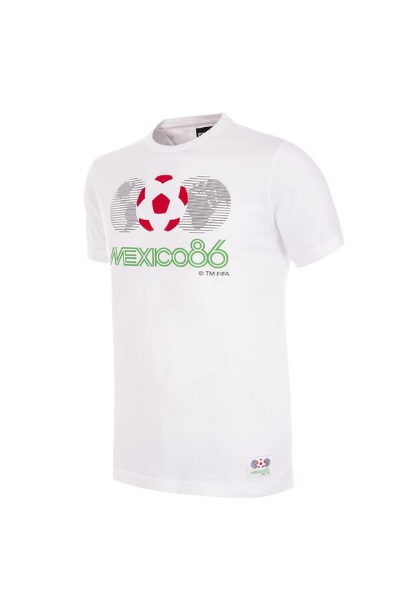 COPA FOOTBALL - Koszulka dla dorosłych - Emblemat Mistrzostw Świata Meksyk 1986 - Biały. Kolor: biały. Sport: piłka nożna