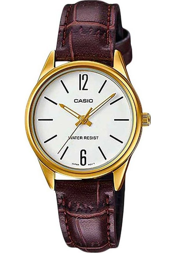 Zegarek Casio Zegarek marki Casio model LTP-V005 kolor Brązowy. Akcesoria damski. Sezon: Cały rok NoSize. Kolor: brązowy