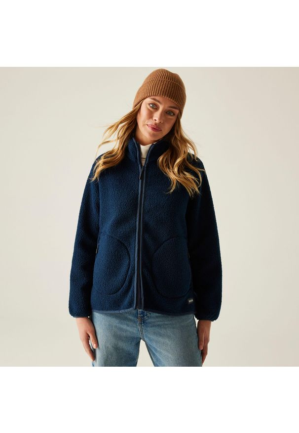 Regatta - Polar damski rozsuwany Frankie Borg. Kolor: niebieski. Materiał: polar. Długość rękawa: raglanowy rękaw