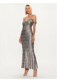Rinascimento Sukienka wieczorowa CFC0115186003 Srebrny Regular Fit. Kolor: srebrny. Materiał: syntetyk. Styl: wizytowy