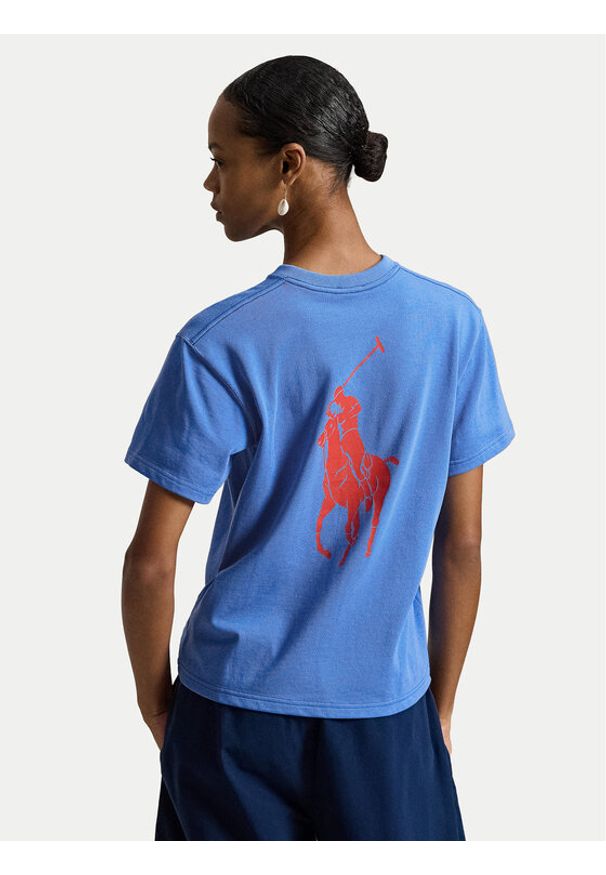 Polo Ralph Lauren T-Shirt 211A96263002 Niebieski Regular Fit. Typ kołnierza: polo. Kolor: niebieski. Materiał: bawełna