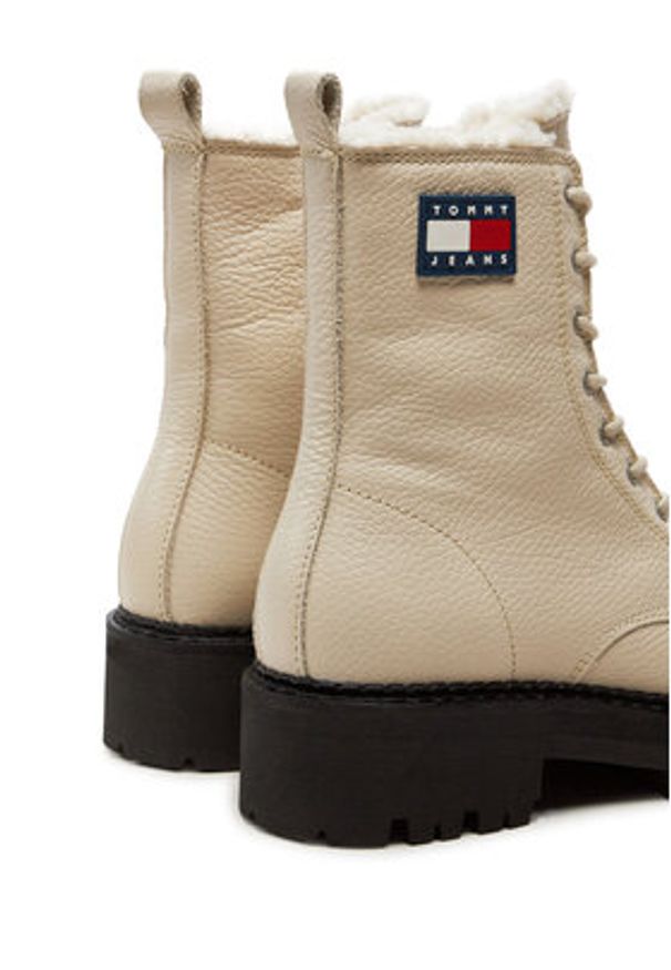 Tommy Jeans Botki Tjw Urban Boot Tumbled EN0EN02317 Beżowy. Kolor: beżowy. Materiał: skóra