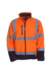 YOKO - Kurtka Ochronna Soft Shell Dla Dorosłych Unisex Band & Brace HiVis. Kolor: żółty, pomarańczowy, wielokolorowy, niebieski