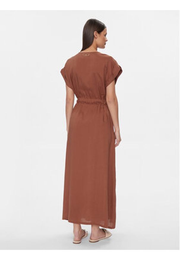 Fracomina Sukienka letnia FJ24SD3011W69301 Brązowy Regular Fit. Kolor: brązowy. Sezon: lato