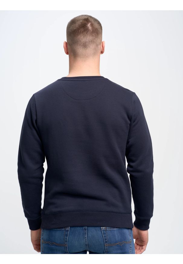 Big-Star - Bluza męska granatowa Marltones 403. Okazja: na co dzień. Kolor: niebieski. Materiał: materiał, bawełna. Styl: sportowy, casual