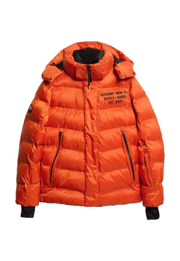 Kurtka puchowa Superdry. Kolor: pomarańczowy. Materiał: puch. Długość rękawa: długi rękaw