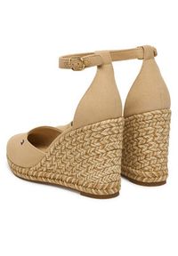 TOMMY HILFIGER - Tommy Hilfiger Espadryle Wedge FW0FW09225 Beżowy. Kolor: beżowy. Materiał: materiał #6