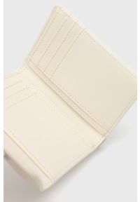 Trussardi Jeans - Trussardi Portfel damski kolor biały. Kolor: beżowy. Materiał: materiał. Wzór: gładki