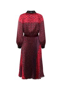 CATERINA - Wzorzysta sukienka z paskiem. Kolor: różowy, wielokolorowy, fioletowy. Długość: midi #3