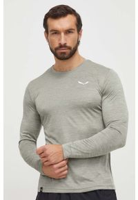 Salewa longsleeve sportowy Puez Melange kolor szary melanżowy. Kolor: zielony. Materiał: materiał. Długość rękawa: długi rękaw. Wzór: melanż. Styl: sportowy