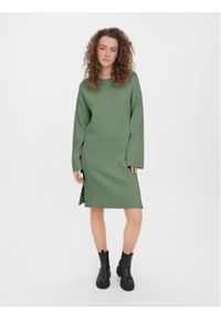 Vero Moda Sukienka dzianinowa Gold 10271183 Zielony Loose Fit. Kolor: zielony. Materiał: dzianina, wiskoza