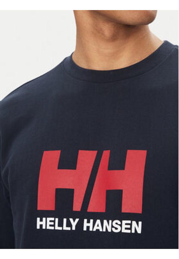 Helly Hansen Bluza Logo Crew 30395 Granatowy Regular Fit. Kolor: niebieski. Materiał: bawełna