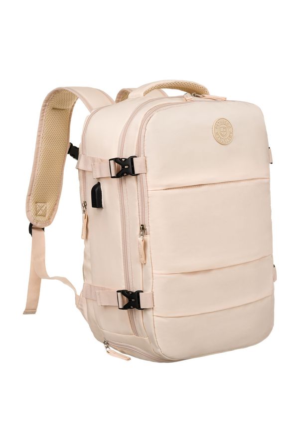 Plecak podróżny Peterson PTN 23026 beżowy. Kolor: beżowy. Materiał: poliester. Styl: casual