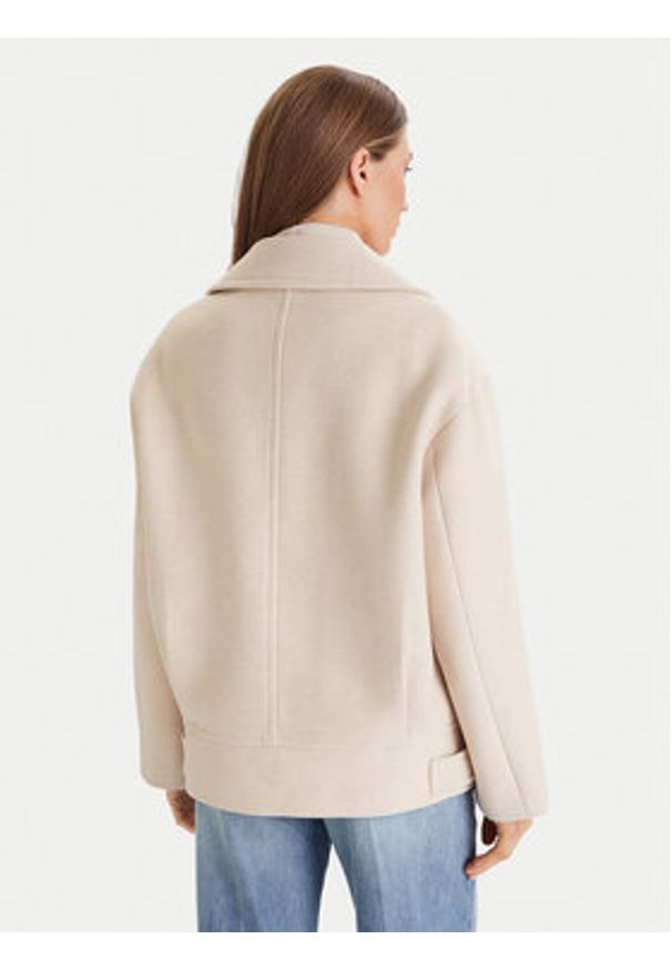 Morgan Płaszcz wełniany 252-GMOON Beżowy Regular Fit. Kolor: beżowy. Materiał: wełna, syntetyk