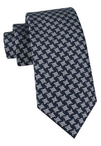 Klasyczny Krawat Klubowy - Alties - Granat, Pepitka. Kolor: niebieski. Materiał: tkanina. Styl: klasyczny #1
