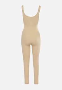 Born2be - Beżowy Kombinezon Bodycon z Usztywnionym Biustem i Długimi Nogawkami Zililena. Kolor: beżowy. Długość: długie #5