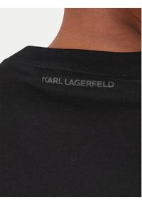 Karl Lagerfeld - KARL LAGERFELD T-Shirt 755075 561252 Czarny Regular Fit. Typ kołnierza: dekolt w karo. Kolor: czarny. Materiał: bawełna #4