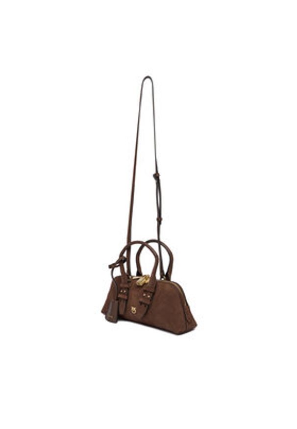 Pinko - PINKO Torebka Bowling Bag Baguette AI 25-26 PLTT 105334 A2JH Brązowy. Kolor: brązowy. Materiał: skórzane, zamszowe