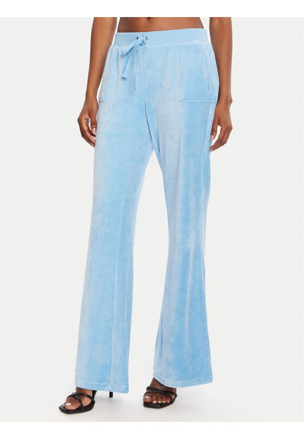 Juicy Couture Spodnie dresowe Caisa JCSEBJ008 Niebieski Slim Fit. Kolor: niebieski. Materiał: bawełna