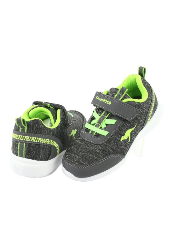KangaRoos - Lekkie Buty sportowe KangaROOS 02051 szare zielone. Zapięcie: rzepy. Kolor: wielokolorowy, zielony, szary. Materiał: tkanina, syntetyk, materiał