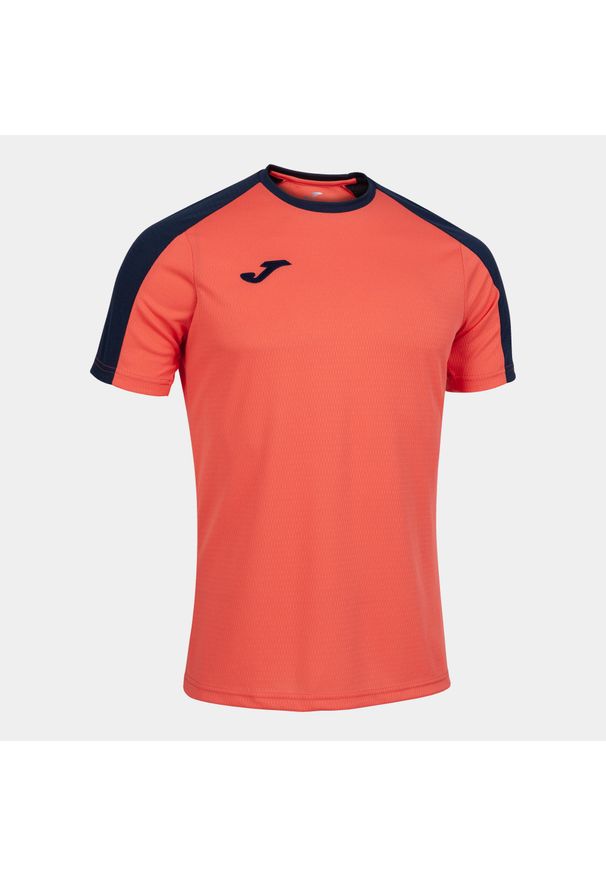 Koszulka do piłki nożnej męska Joma Eco Champioship z krótkim rękawem. Kolor: pomarańczowy, niebieski, wielokolorowy. Długość rękawa: krótki rękaw. Długość: krótkie. Sport: piłka nożna