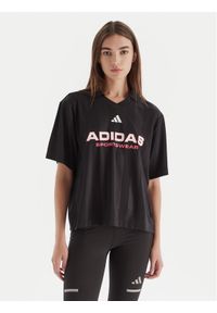Adidas - adidas Polo Tiro JN2749 Czarny Loose Fit. Typ kołnierza: polo. Kolor: czarny. Materiał: syntetyk #1